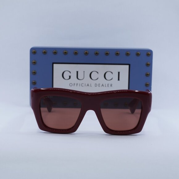 Gucci GG1772S 003 Square Sunglasses - Burgundy/Brown main image 5
